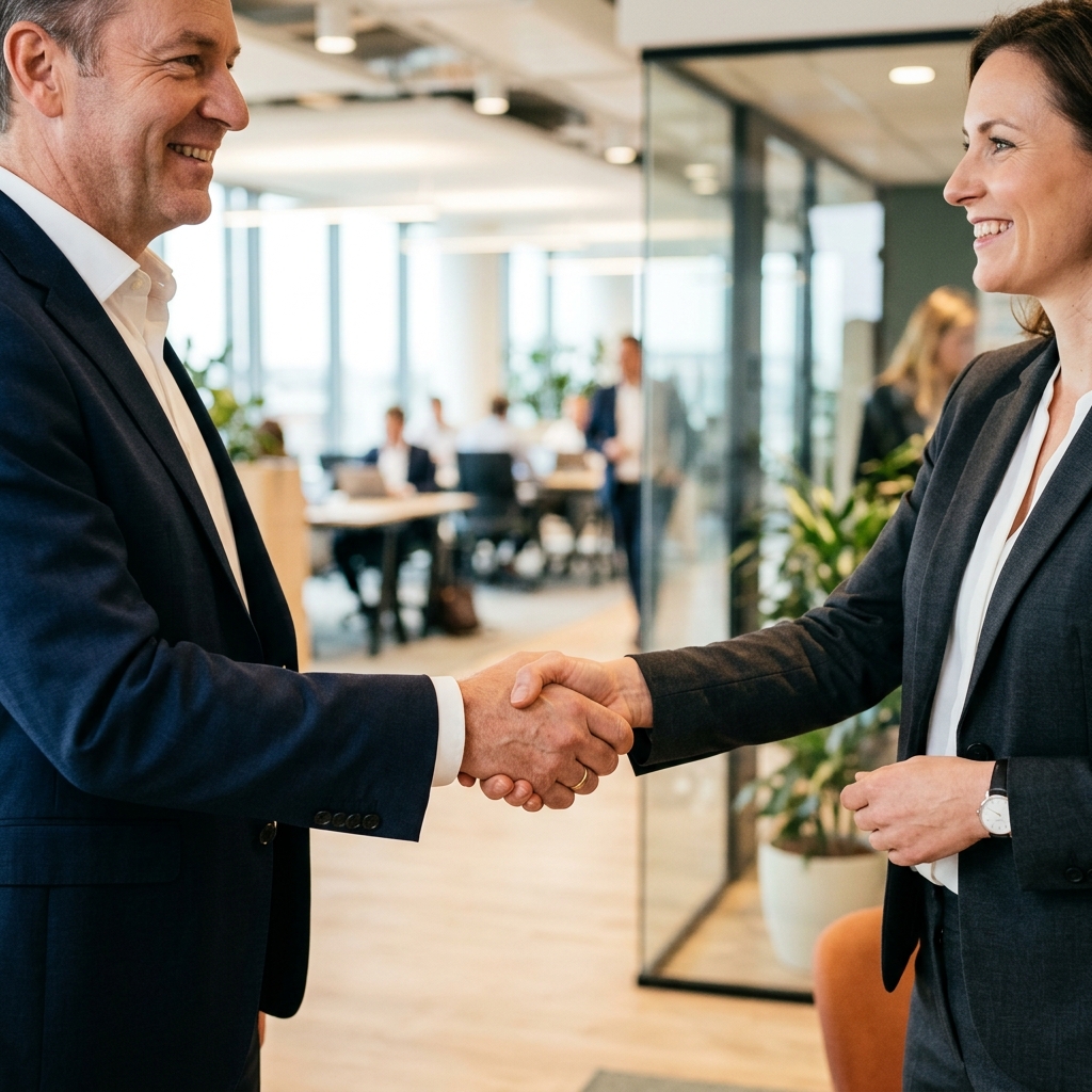 رجل أعمال يمثل تحويل المدينة إلى قصة رقمية قابلة للتسويق